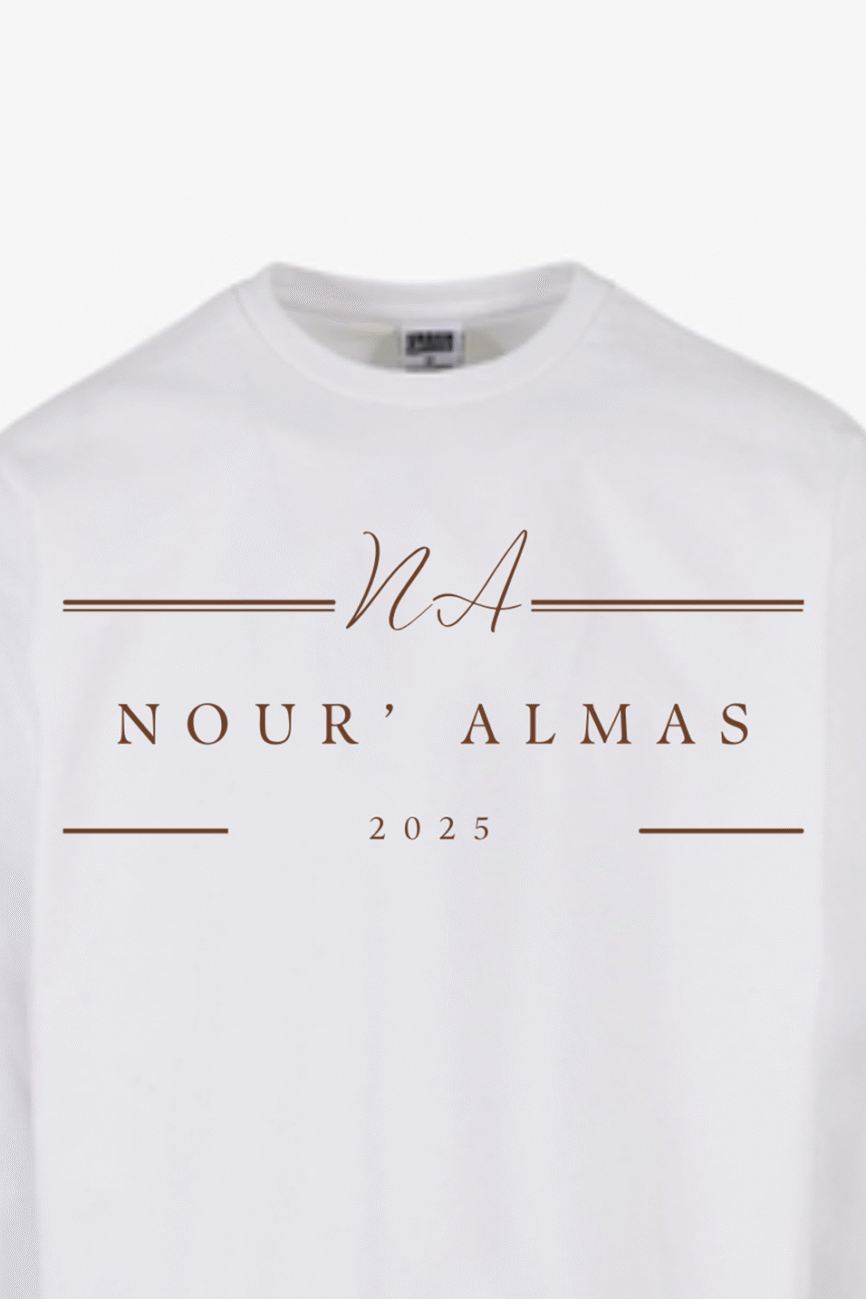 Langarmshirt „NOUR‘ ALMAS“ | 100% Bio-Baumwolle – Weiß